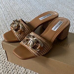 Steve Madden Santana Raffia Sandals 5.5